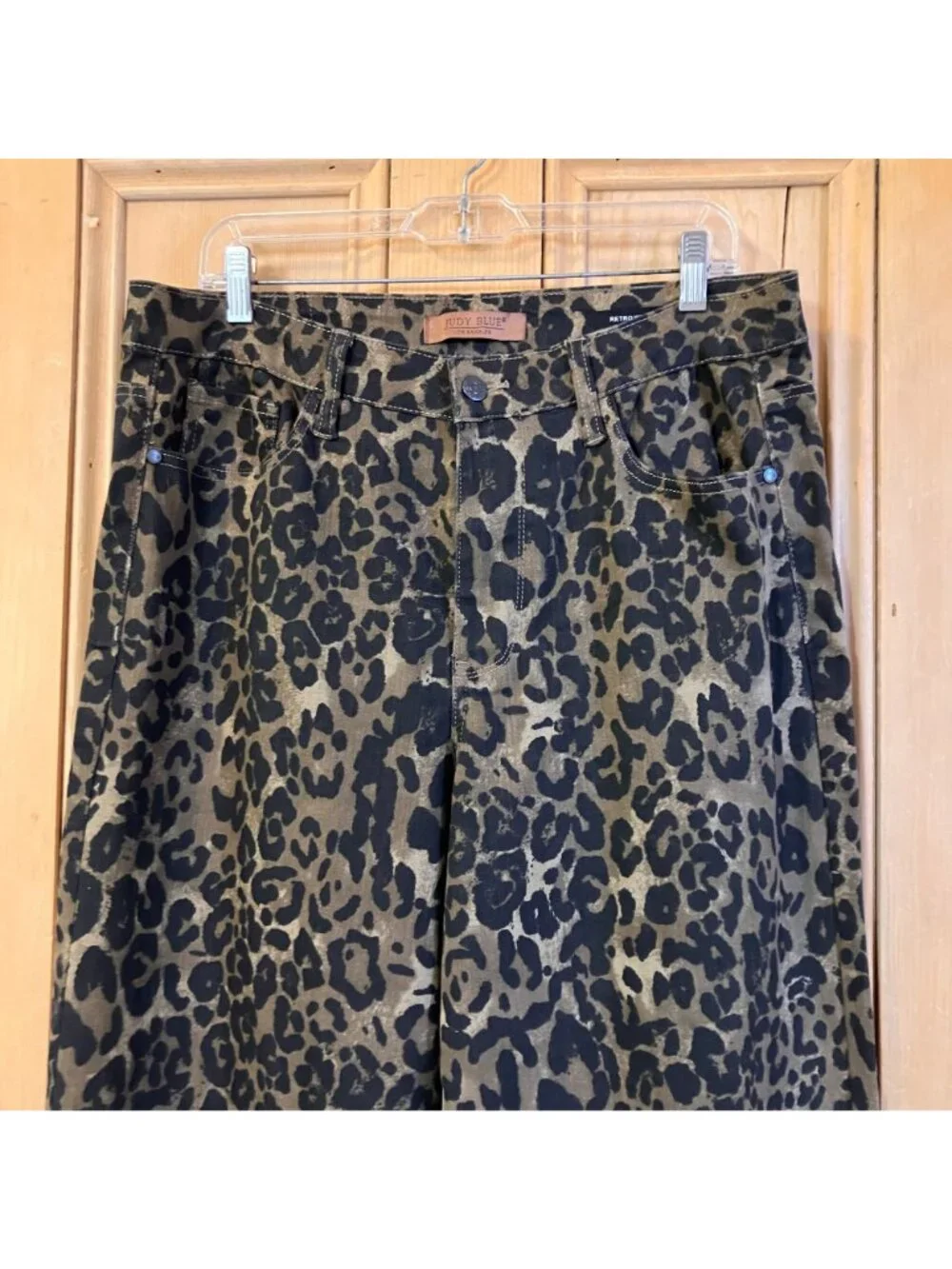 Judy Blue Womens Retro Wide Leg Leopard High Waist Jeans Size 16W Brown AN NWOT - Picture 6 of 12
